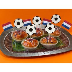 EK Voetbal cupcake prikkers pakket | 20 stuks | cupcake - cupcake decoratie - cupcake versiering - cupcake toppers - cupcake prikkers - taart decoratie - taartversiering